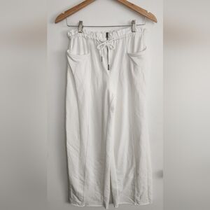 Sundays Wide Leg Pants Size 1=Small White Elastic Waist